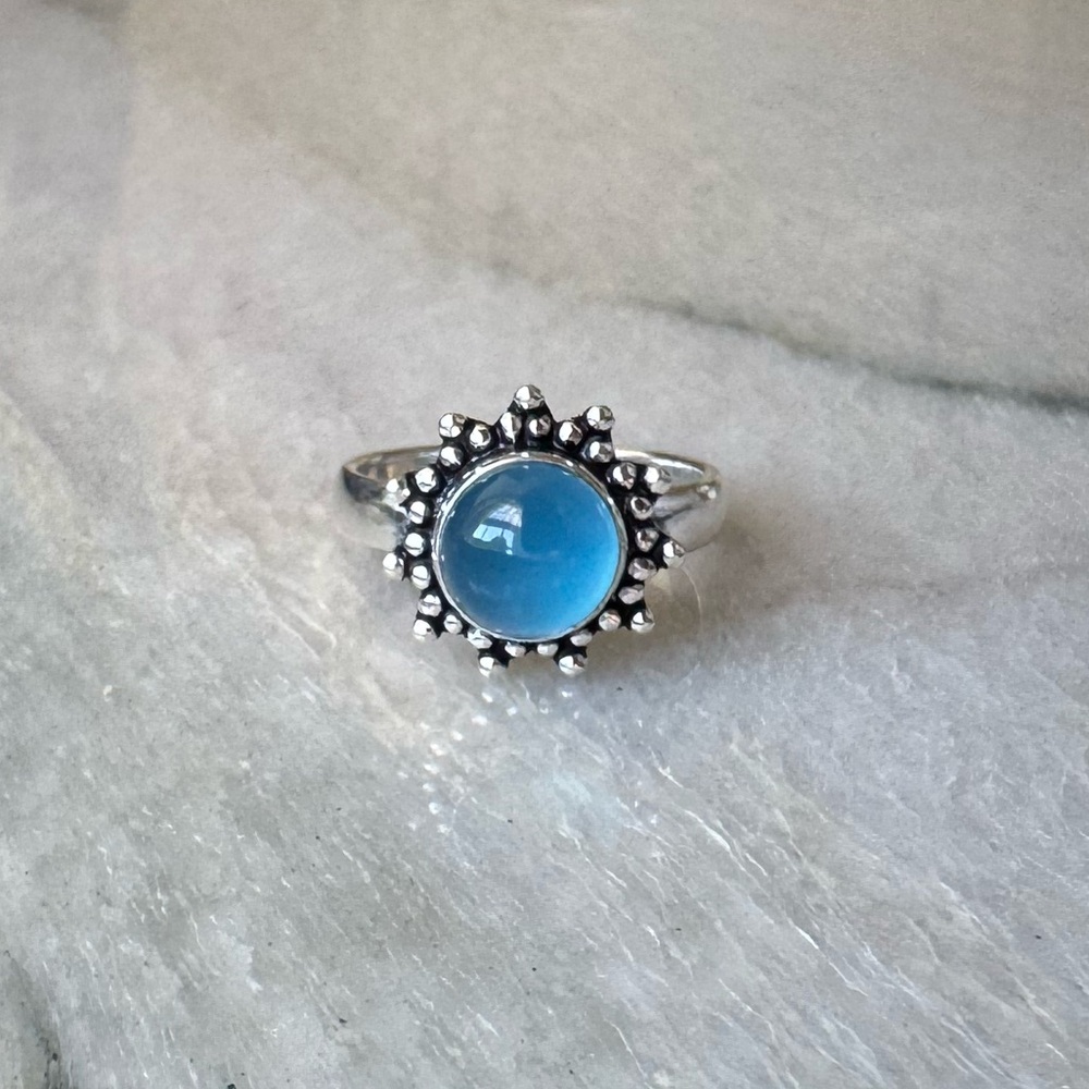 NWOT Sundance Twinkling Sky Ring, Blue Chalcedony, Sterling Silver